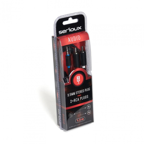 SERIOUX 3.5MM M - 2X RCA M CABLE 1.5M